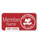 White on Red Badge - Style 3